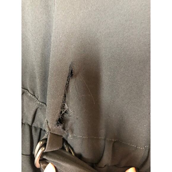 Shoshanna Waldorf Dress Cinched Waist Long Sleeve V-Neck Knee Length Black 4 - Picture 8 of 13